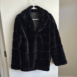 Lulu's Black Teddy Jacket Plush Faux Fur
